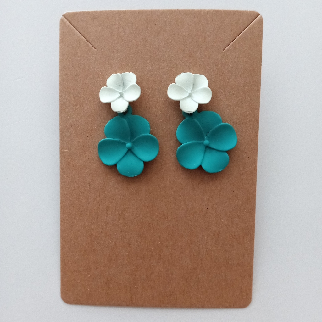 Fashion Jewelry Double Flower Dangle Earrings